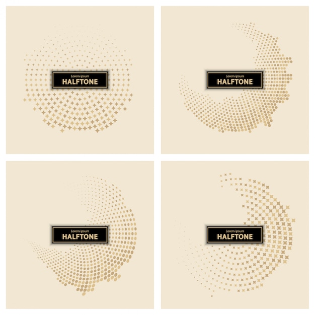 Vector set of halftone background