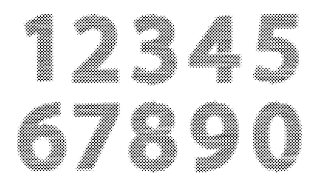 Vector set of halftone numbers