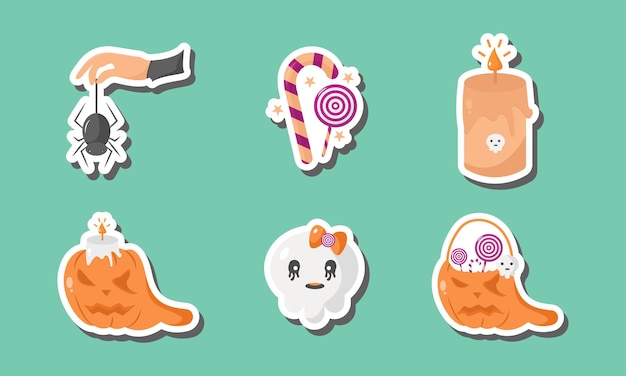 Set of Halloween Cute Pumpkin Hunt Sticker