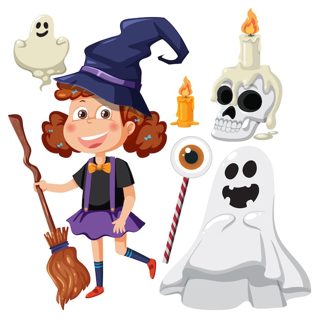 Set of halloween element for decoration