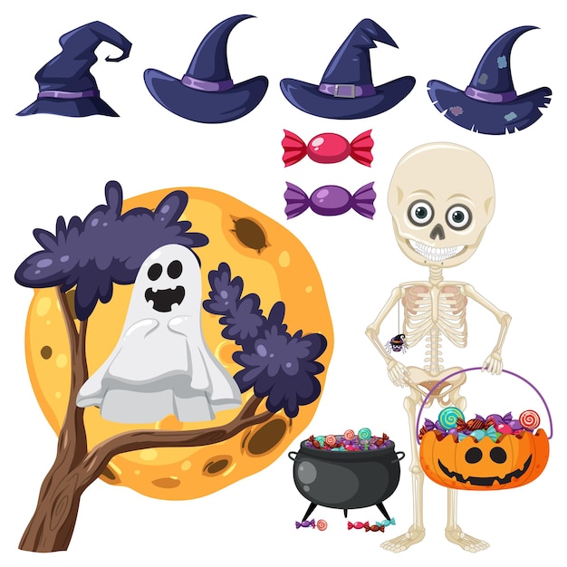 Set of halloween element for decoration