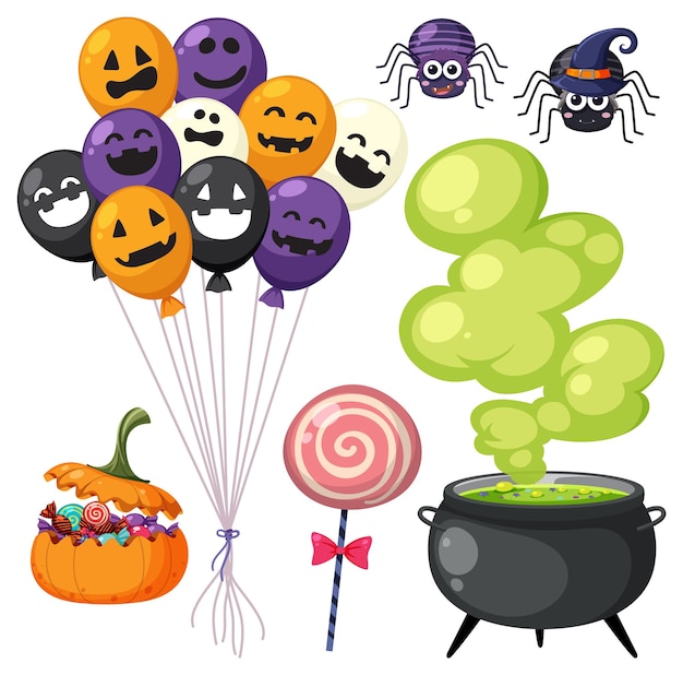 Set of halloween element for decoration