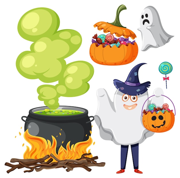 Set of halloween element for decoration