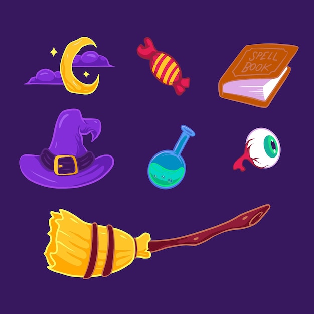 Vector set of halloween element