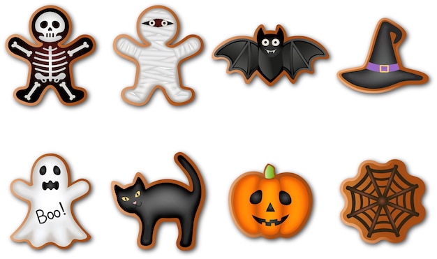 Set of halloween gingerbreads