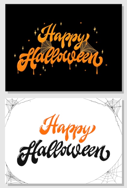 Vector set of halloween greeting cards, invitations