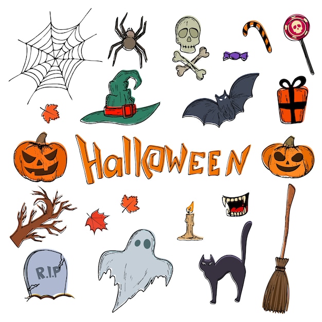 Set of Halloween icons. 