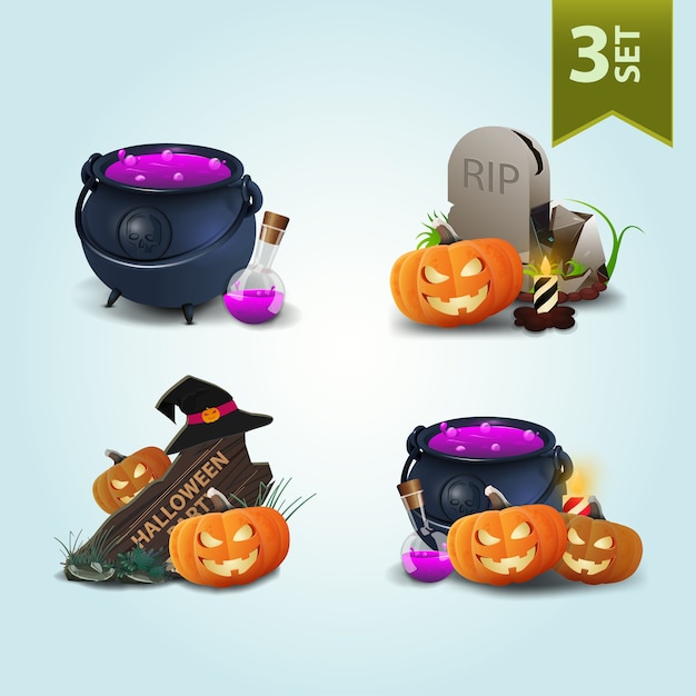 Vector set of halloween icons