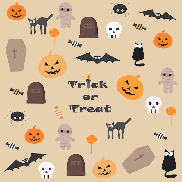 Set of Halloween illustrations