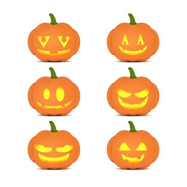 Set of Halloween Pumpkins