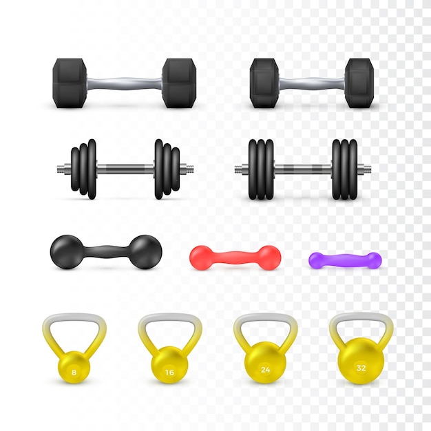 Set halters en gewicht. Fitness- en bodybuildingapparatuur.