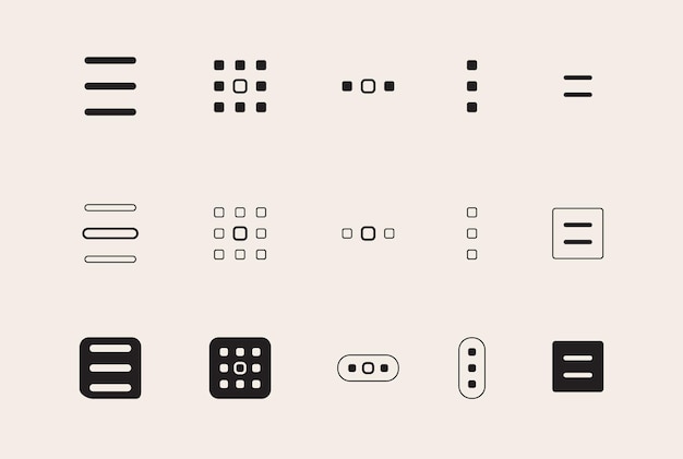 Vector set of hamburger menu icon uiuk menu icon collections