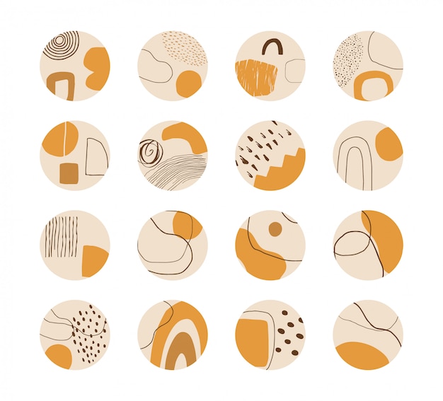 Premium Vector | Set of hand drawn abstract collage templates for ...