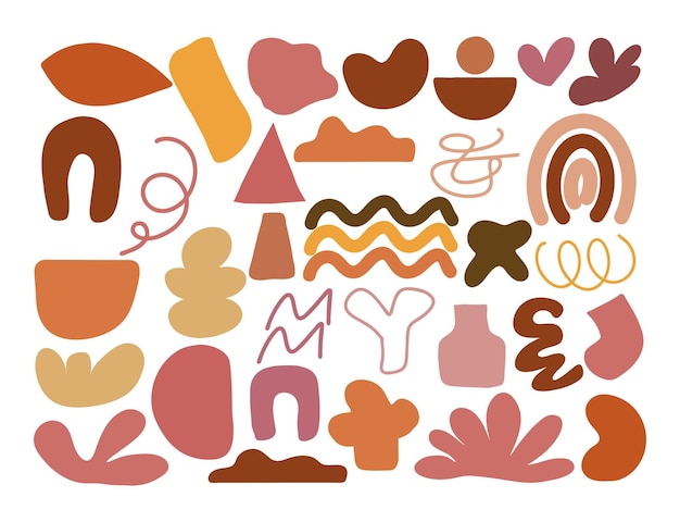 Vector set of hand drawn abstract shapes