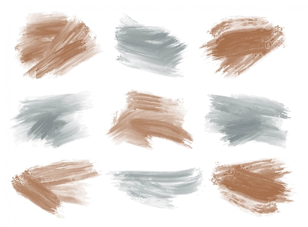 Set of hand drawn acrylic brushes strokes