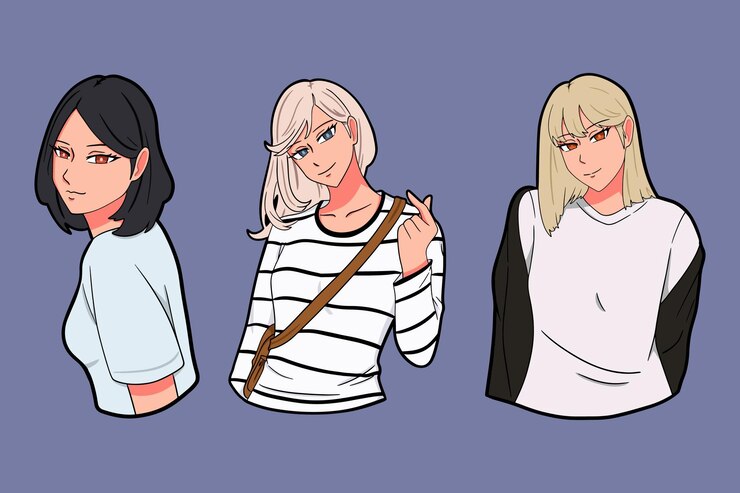 Vector 手描きアニメのセット