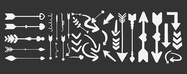 set of Hand drawn arrow Vector