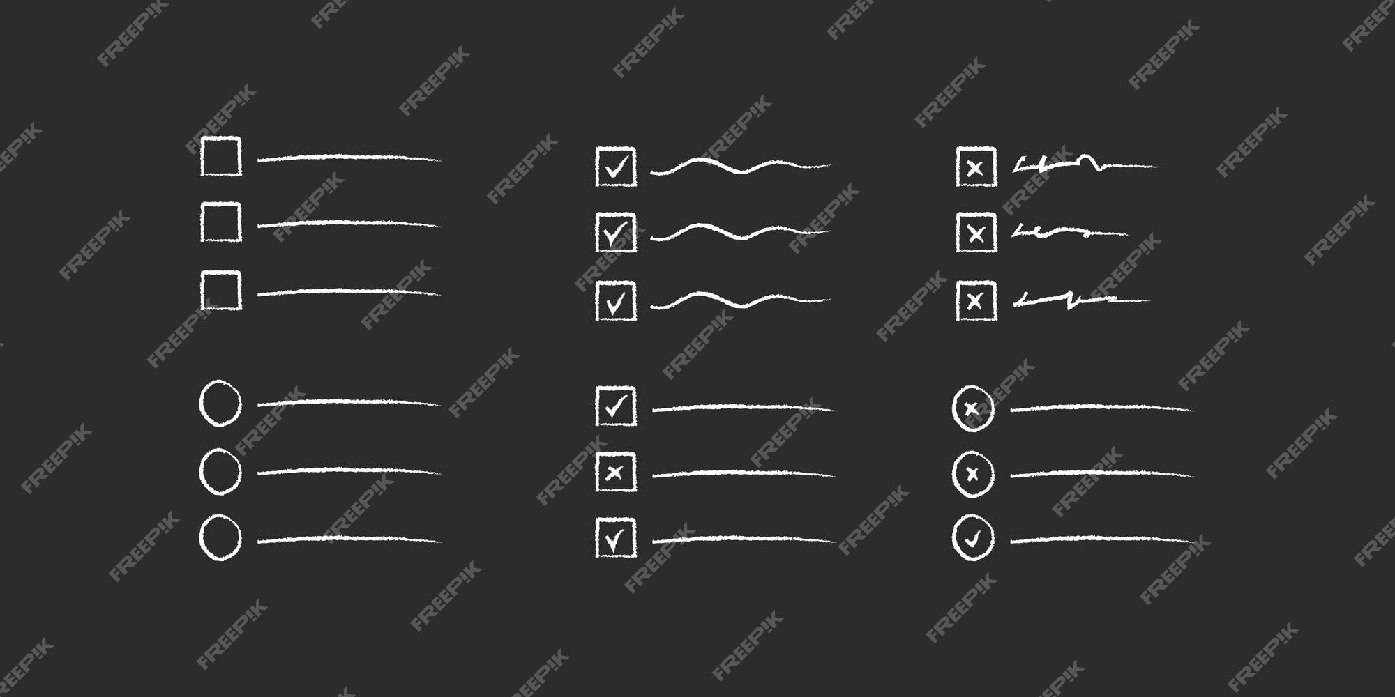 Free Vector  Check mark and cross square hand drawn collection