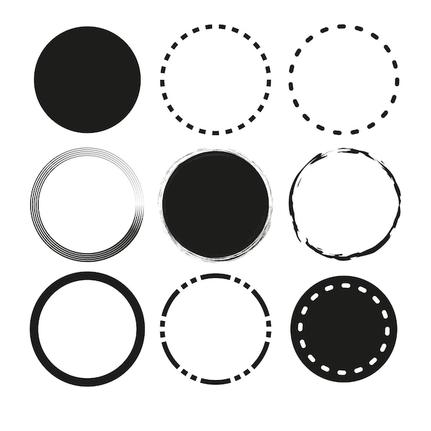 Vector set hand drawn circle scribble doodle circle eps 10