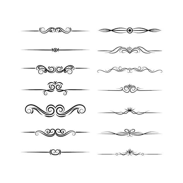 A set of hand drawn design elements