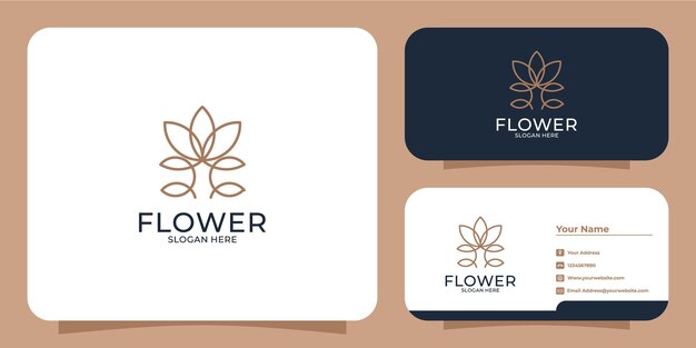 Vector set of hand drawn feminine and modern floral logo templates