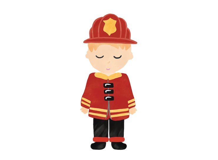 Vector set of hand drawn firefighter elements colored icons fire safety emergency equipment clipart set