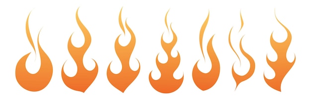 Set of hand drawn flames Vector eps 10