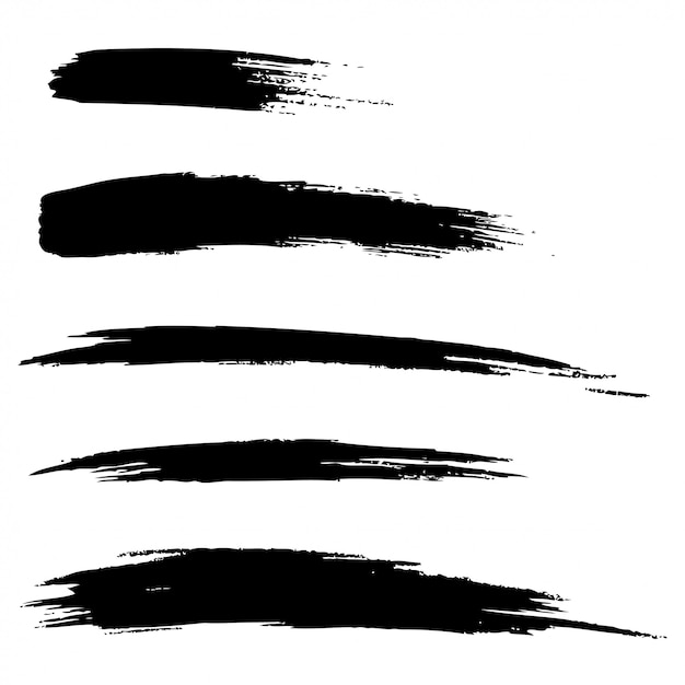 Vector set of hand drawn grunge brush lines,  illustration