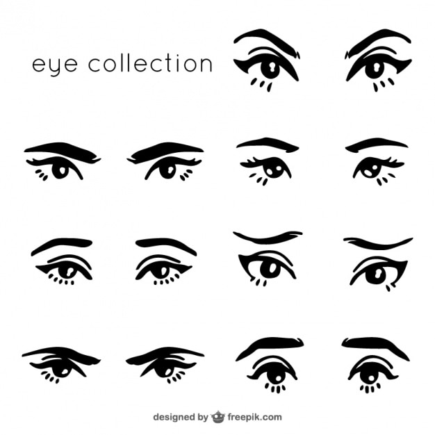 Vector set of hand drawn looks