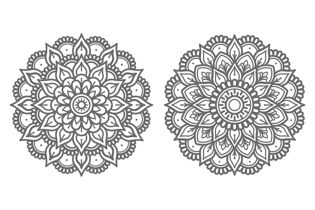 Set di illustrazione mandala disegnati a mano