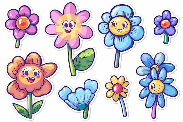 Vector set of hand drawn nature floral illustration collection