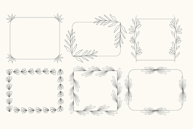 Vector set of hand drawn ornamental frames