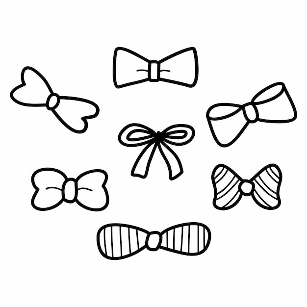 Set of hand-drawn ribbon