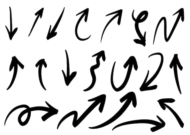 手描きベクトル矢印落書きのセット