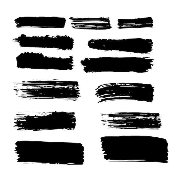 Vector set of hand drawn vector brush