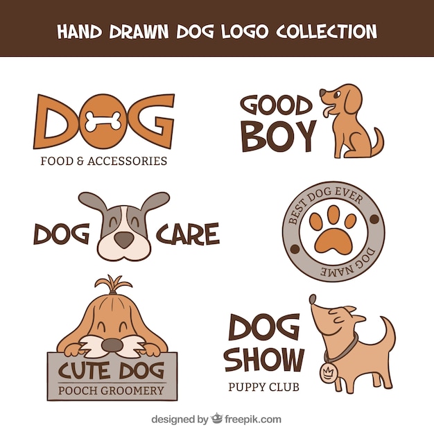 Vector set of hand drawn veterinary logos