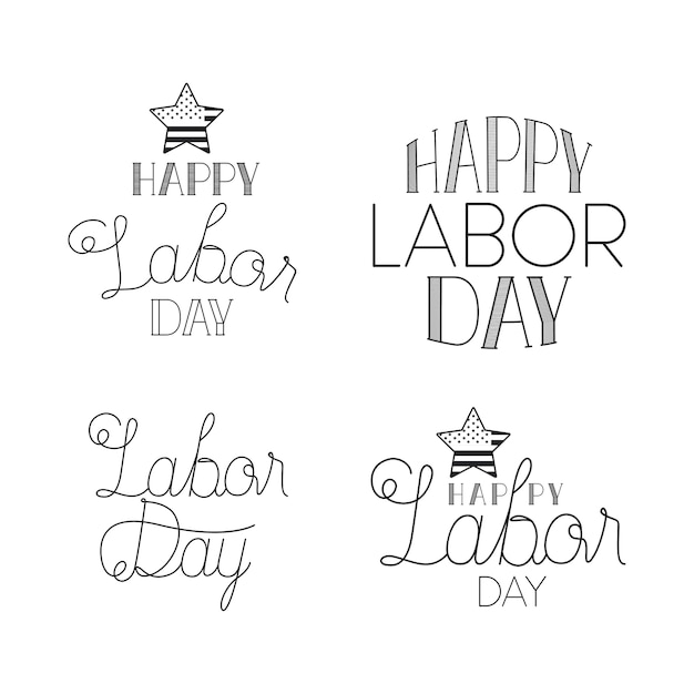 Set hand made fonts the labor day