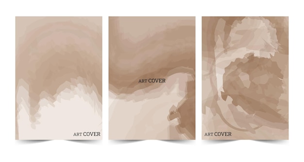 Set of hand painted abstract cover pages design