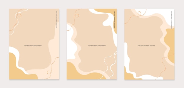 Set of hand painted abstract cover pages design
