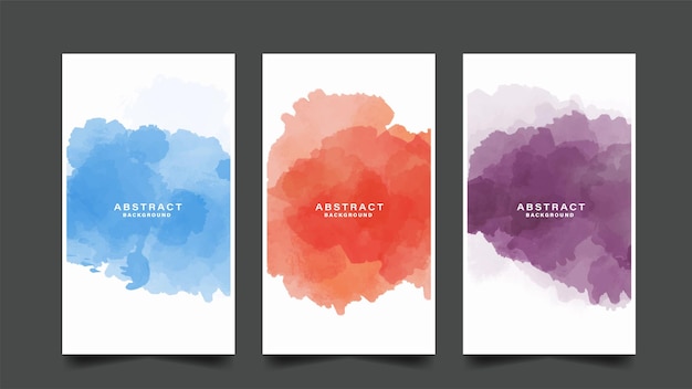 Set hand verf aquarel achtergrond