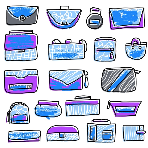 Vector set of handbags vector design illustration