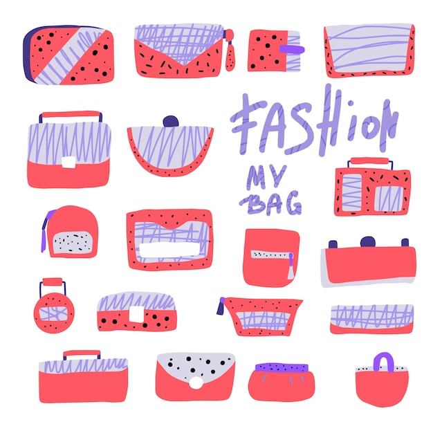 Set of handbags Vector design illustration