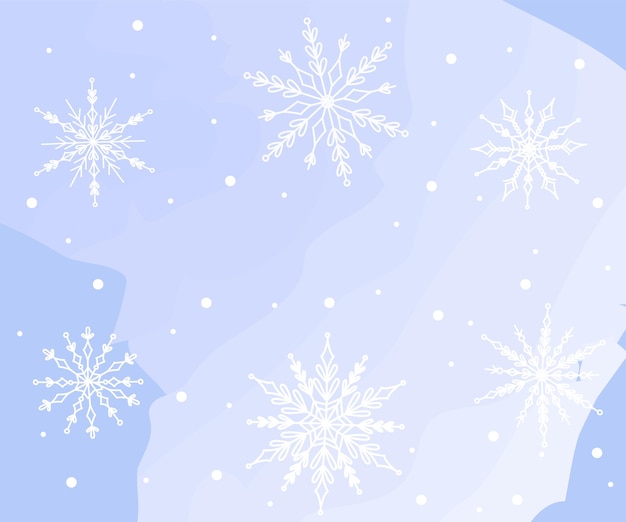 Set of handdrawn snowflakes christmas design vector