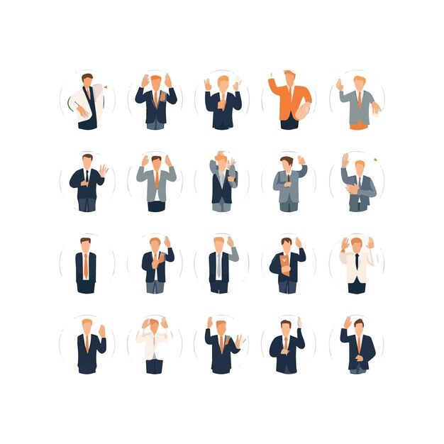 Set of hands showing different gestures Palm pointing at something Isolated flat vector illustration