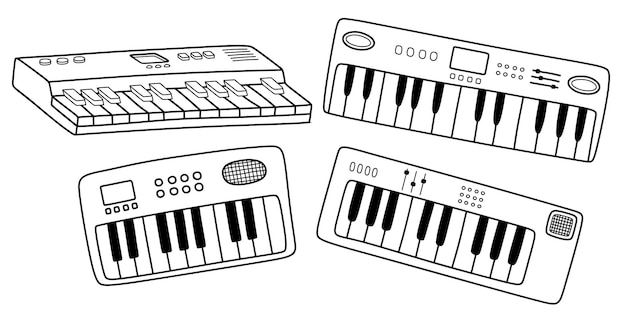 set handtekening van pianotoetsenbord