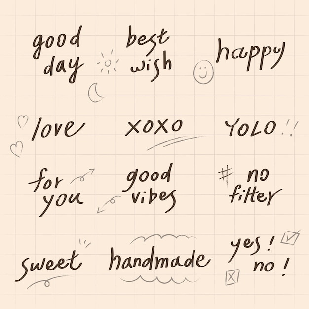 Set of Handwritten greetings typography