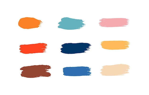 Set of handwritten paint stripes set of brushes vector illustration