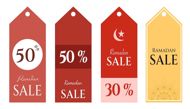 A set of hanging tag for ramadan sale