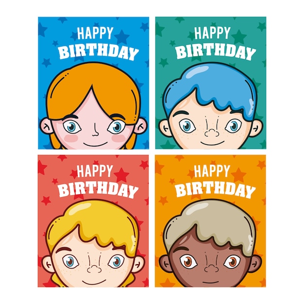 Set di carte di buon compleanno