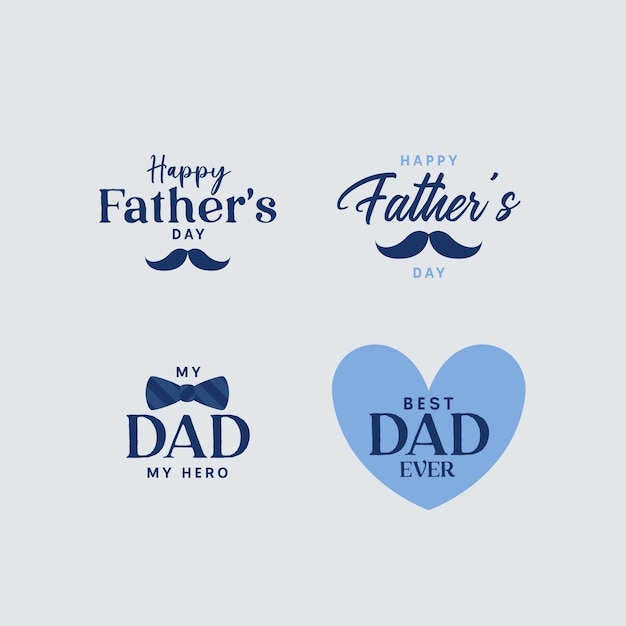 A set of happy fathers day badges Best dad ever